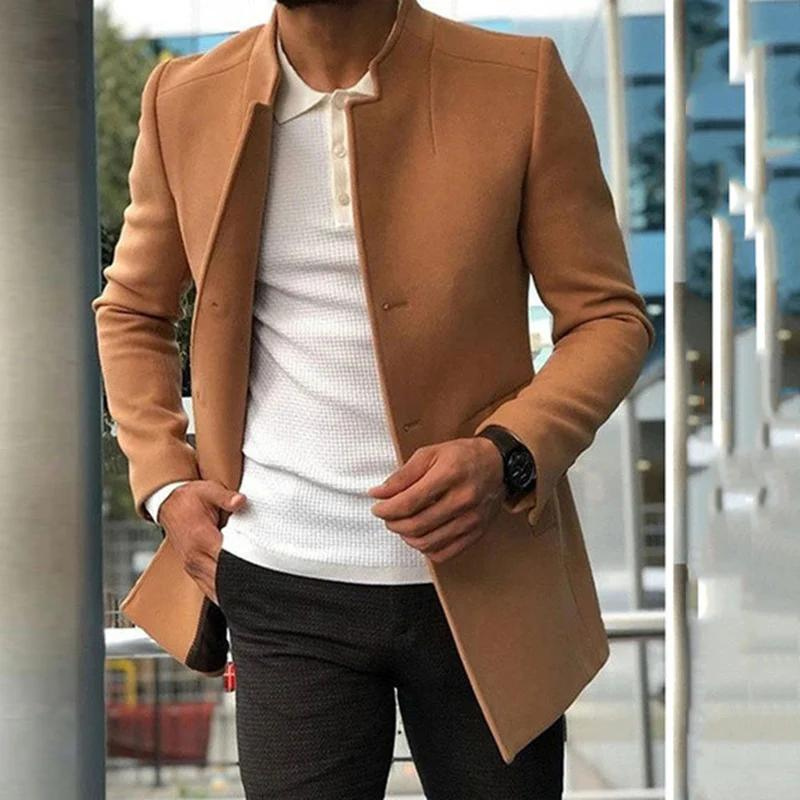 Herrenjacke – Mit Knopfleiste – Stilvoll – Herbstjacke – Einreihiger Mantel-HauteBerlin