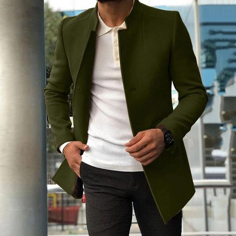 Herrenjacke – Mit Knopfleiste – Stilvoll – Herbstjacke – Einreihiger Mantel-HauteBerlin