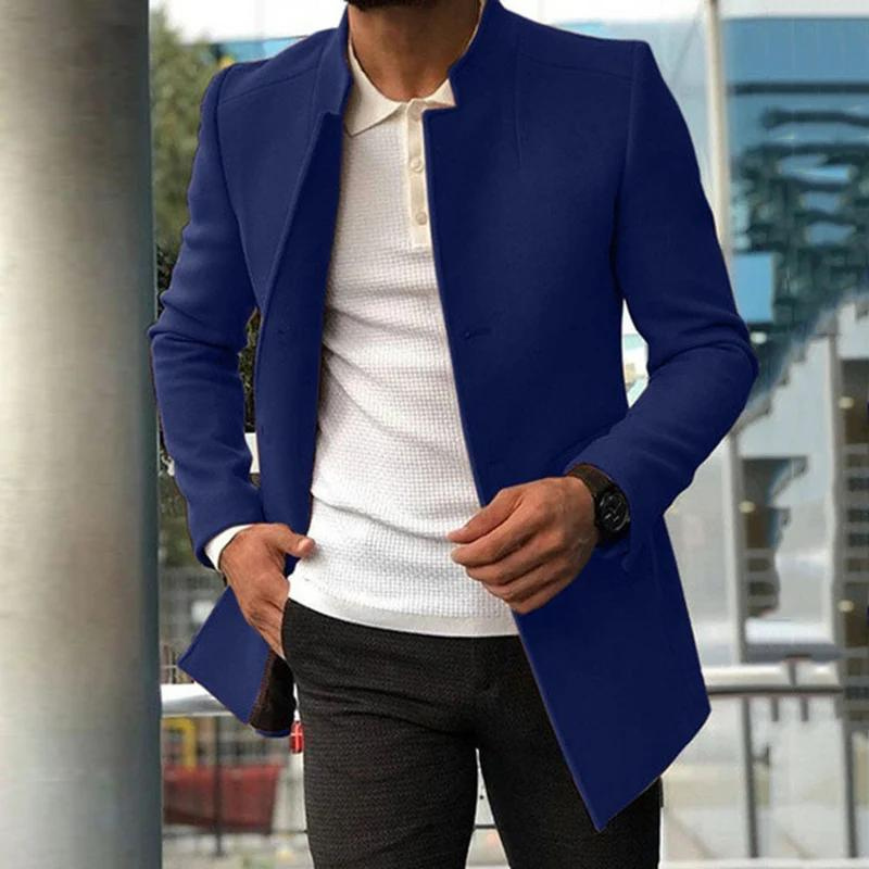 Herrenjacke – Mit Knopfleiste – Stilvoll – Herbstjacke – Einreihiger Mantel-HauteBerlin