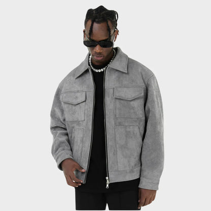 Herrenjacke – Taschen – Reißverschluss – Cargo-Jacke – Herbstjacke-HauteBerlin