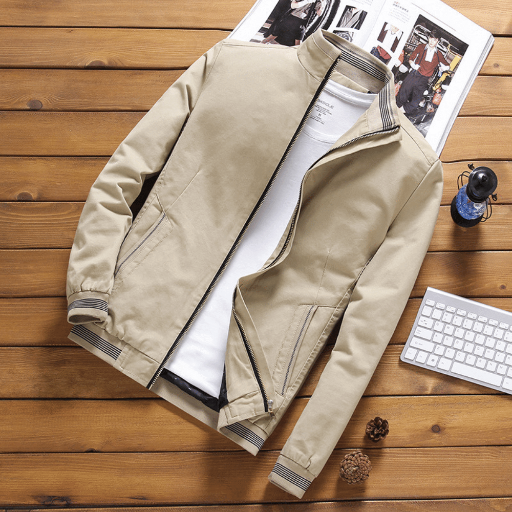 Herrenjacke | Zip-Up | Stehkragen | Harrington Jacke | Sommerjacke-HauteBerlin