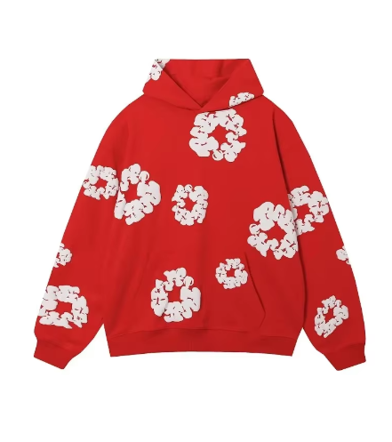 Hoodie - Floral Loose Fit Kängurutasche Pullover Hoodie-HauteBerlin