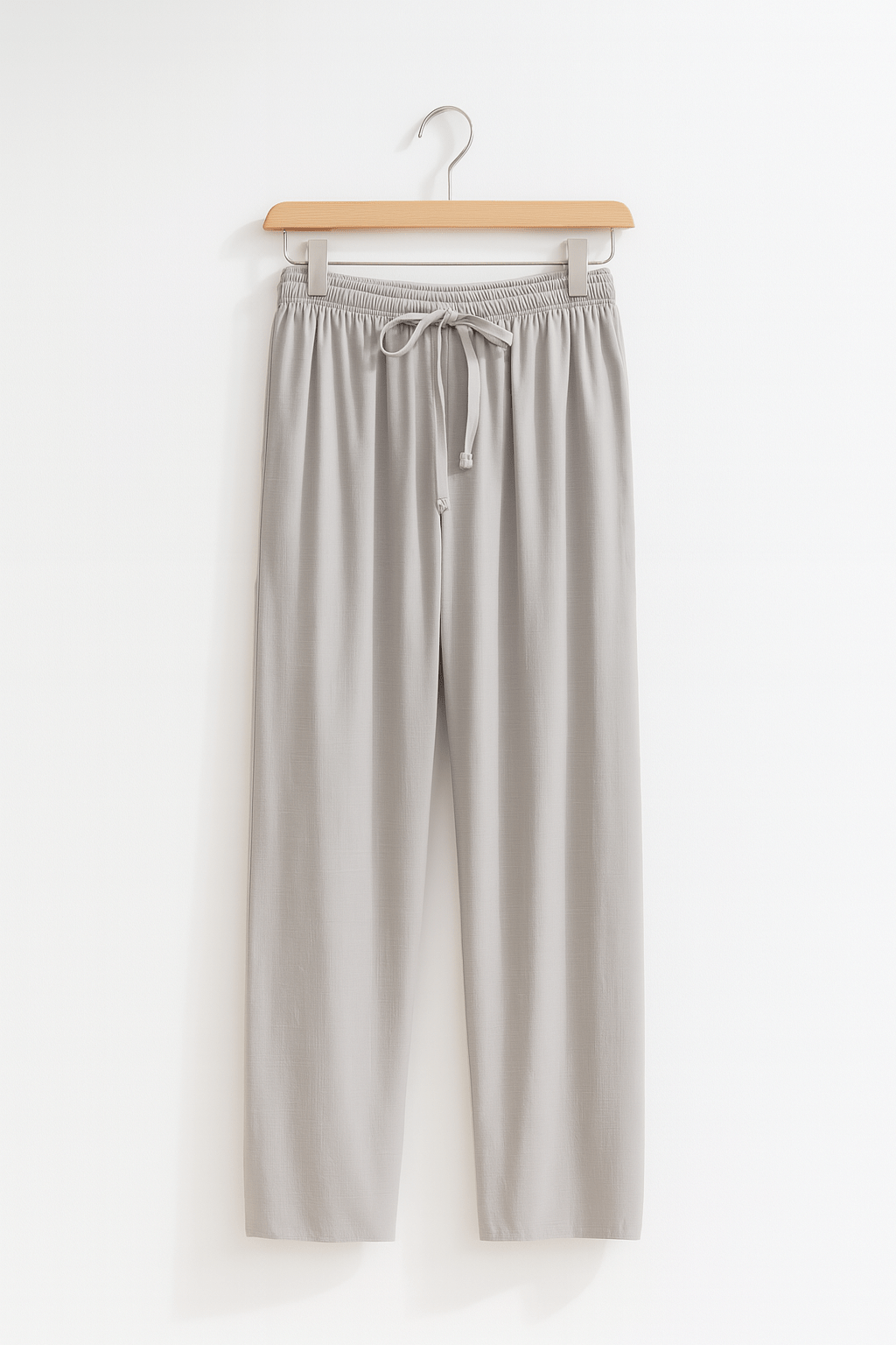Hose mit Kordelzug – Elastischer Bund – Verkürzt – Gerade geschnittene Hose – Damenhose-HauteBerlin