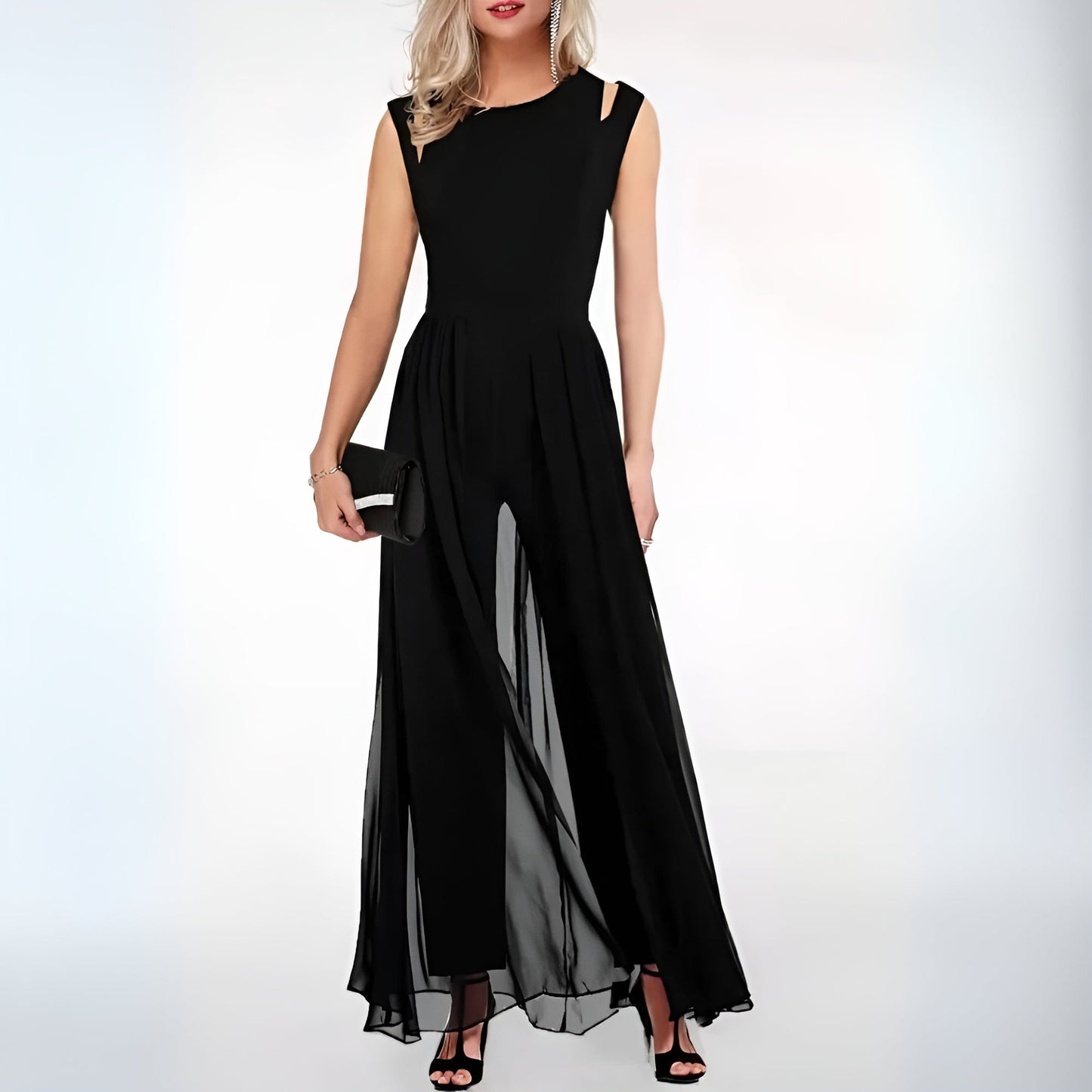 Flowy Jumpsuit - Eleganter Jumpsuit mit weitem Bein für Frauen