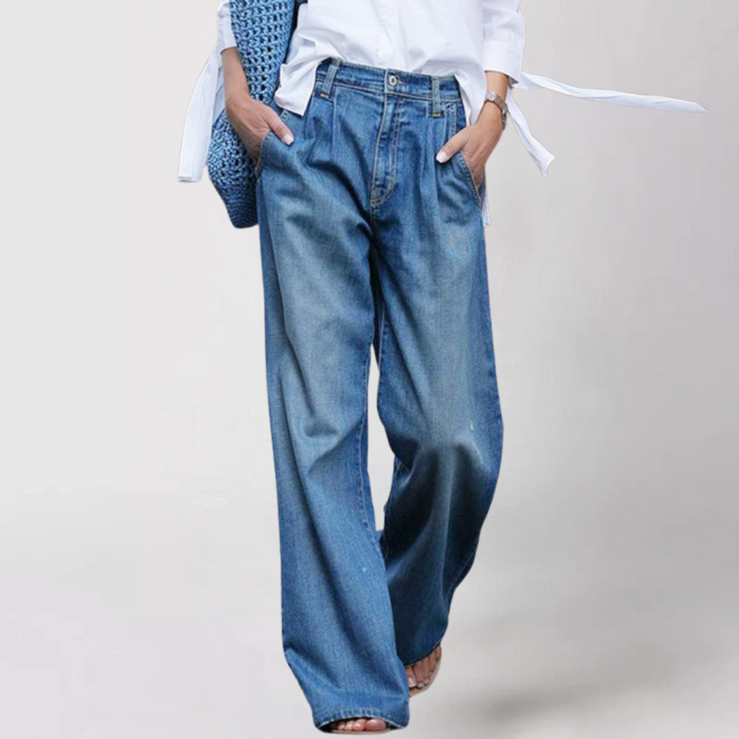 Jeans mit weitem Bein – Damenjeans mit hoher Taille und lockerer Passform-HauteBerlin