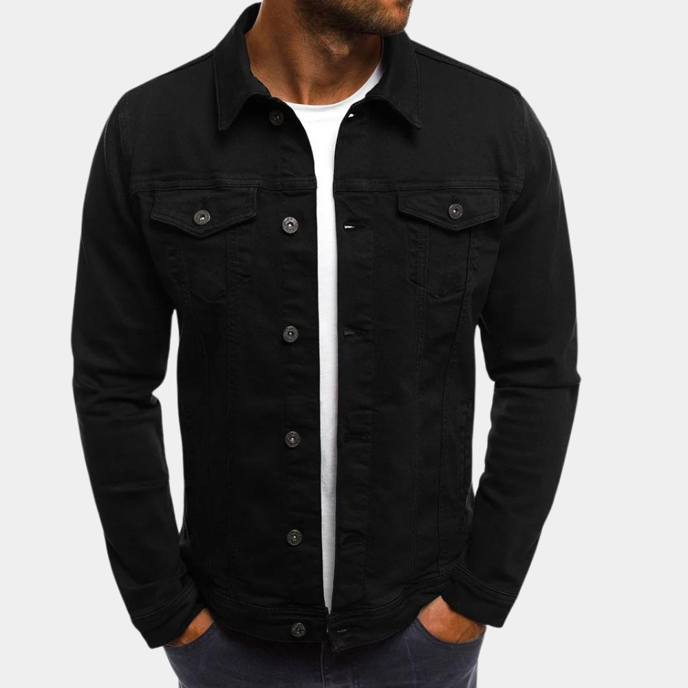 Jeansjacke - Klassische Jeansjacke für Männer mit Knopfleiste für den Sommer-HauteBerlin