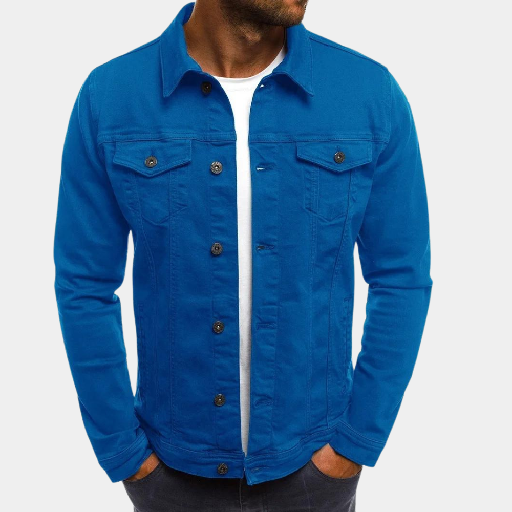 Jeansjacke - Klassische Jeansjacke für Männer mit Knopfleiste für den Sommer-HauteBerlin