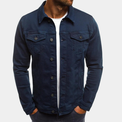 Jeansjacke - Klassische Jeansjacke für Männer mit Knopfleiste für den Sommer-HauteBerlin