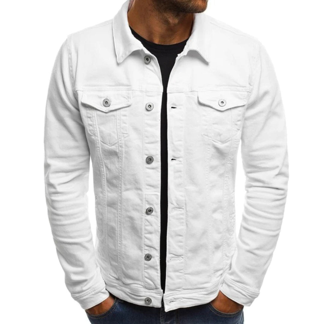 Jeansjacke – Knopfleiste – Schmaler Schnitt – Jeansjacke – Sommerjacke für Männer-HauteBerlin