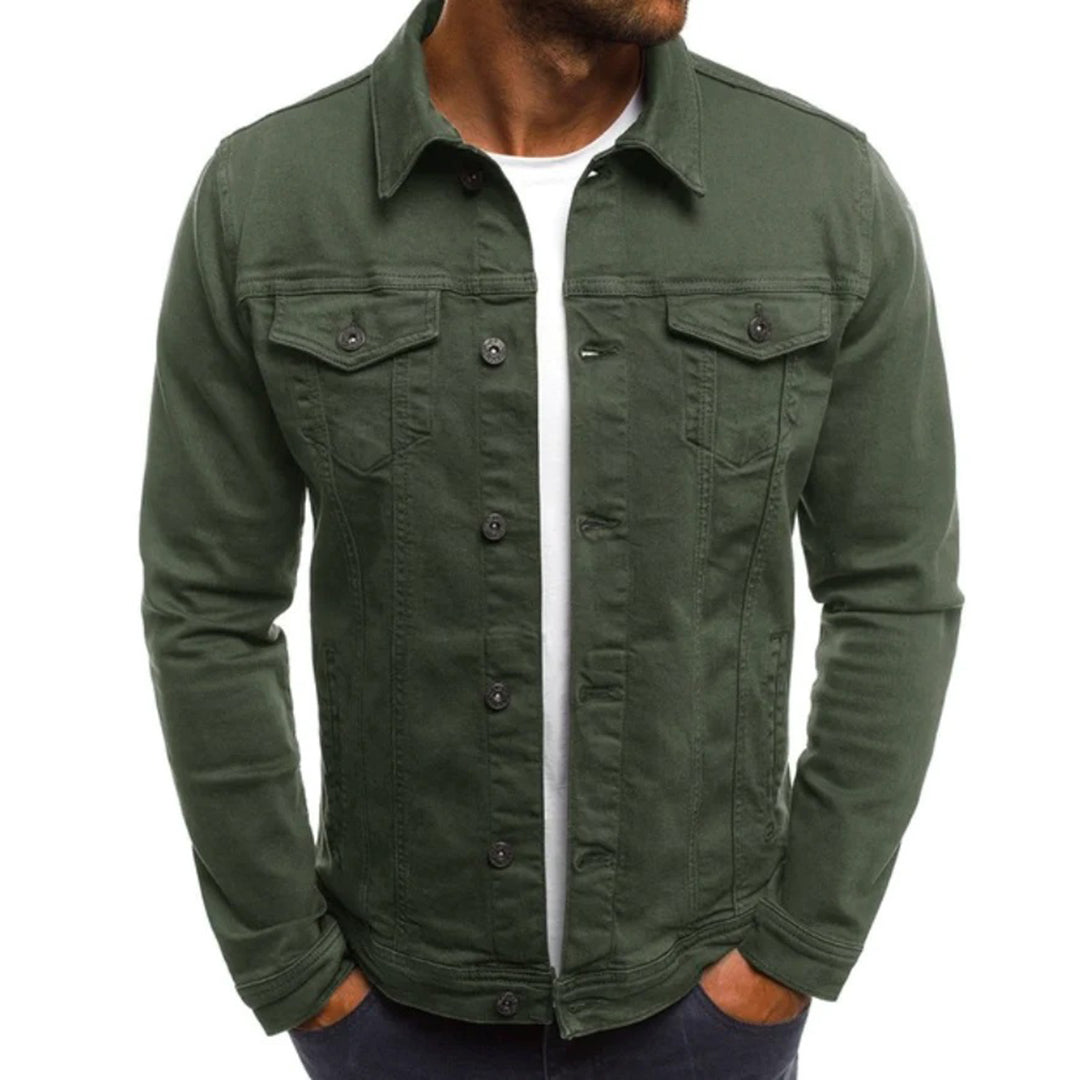 Jeansjacke – Knopfleiste – Schmaler Schnitt – Jeansjacke – Sommerjacke für Männer-HauteBerlin