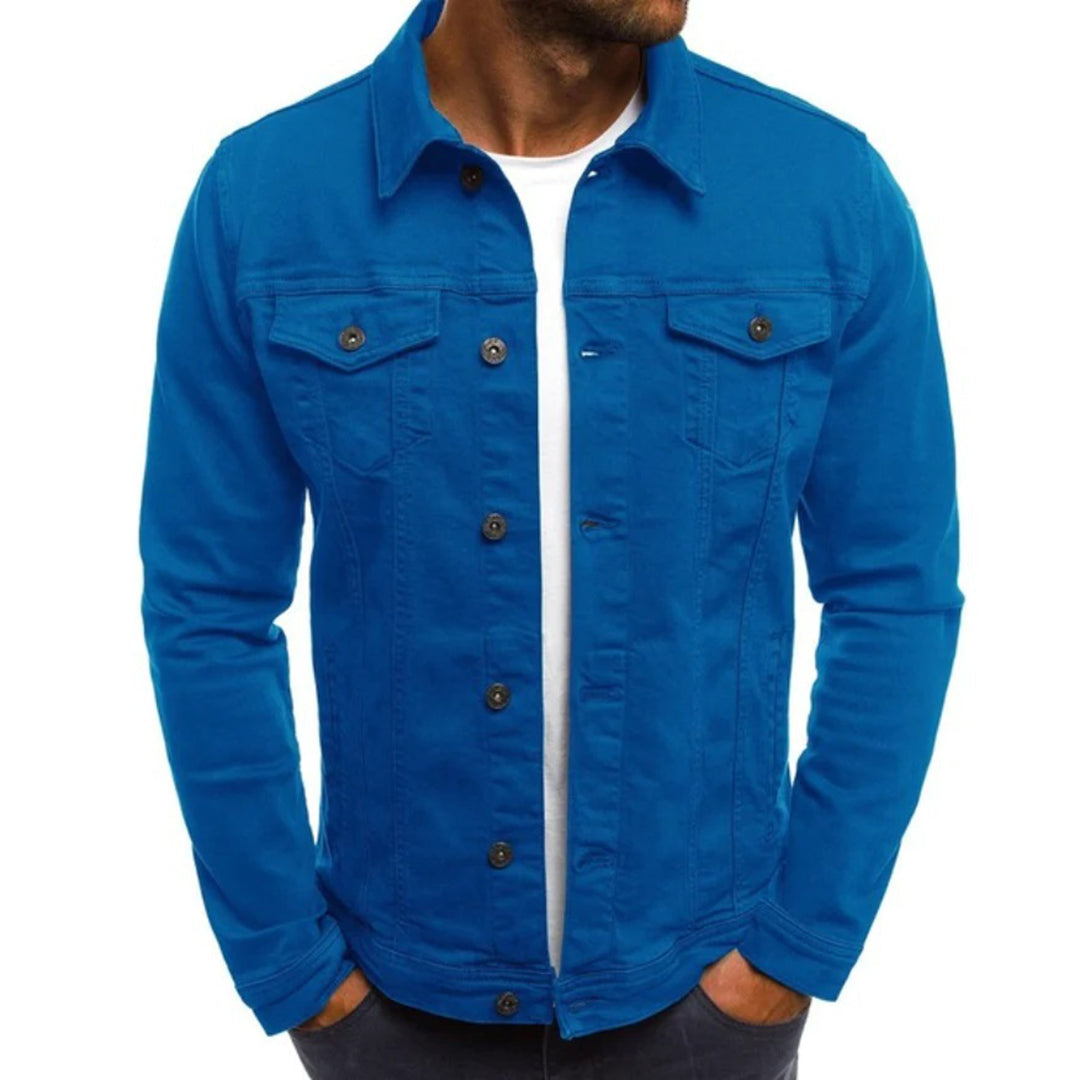Jeansjacke – Knopfleiste – Schmaler Schnitt – Jeansjacke – Sommerjacke für Männer-HauteBerlin