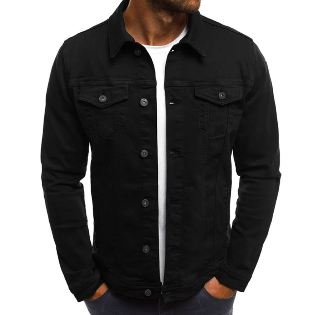 Jeansjacke – Knopfleiste – Schmaler Schnitt – Jeansjacke – Sommerjacke für Männer-HauteBerlin