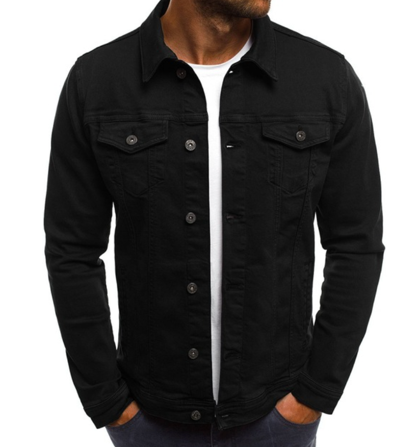 Jeansjacke - Leichte, knöpfbare Jeansjacke für Männer mit Taschen-HauteBerlin