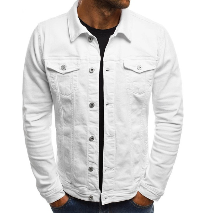 Jeansjacke - Leichte, knöpfbare Jeansjacke für Männer mit Taschen-HauteBerlin