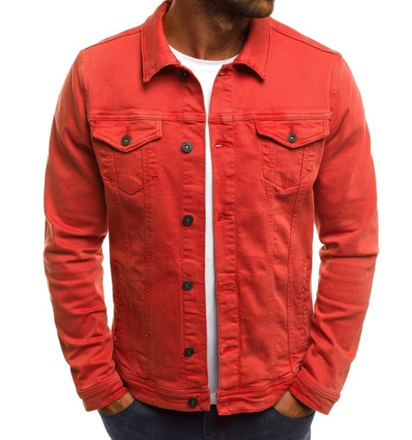 Jeansjacke - Leichte, knöpfbare Jeansjacke für Männer mit Taschen-HauteBerlin