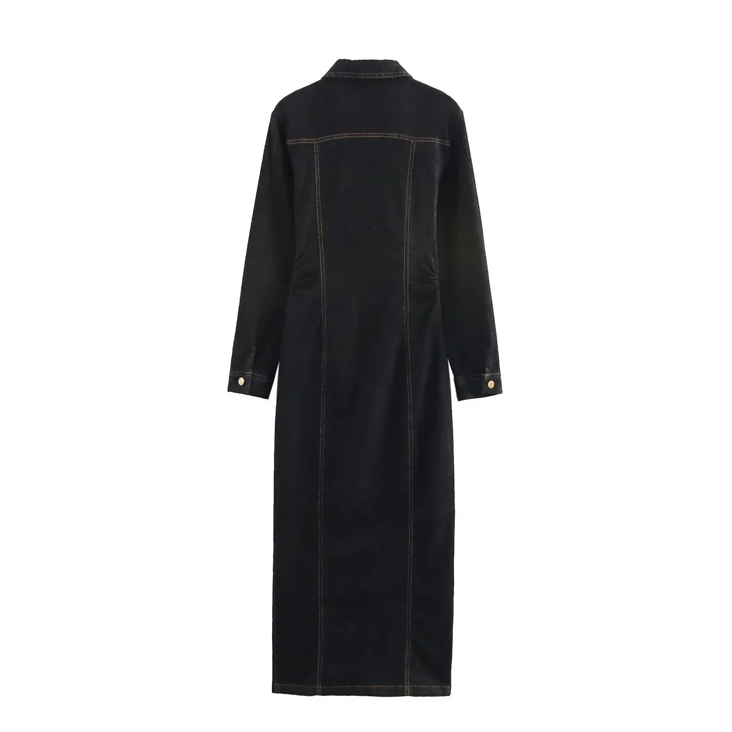 Jeanskleid – Langarm – Knopfleiste – Maxikleid – Hemdkleid-HauteBerlin