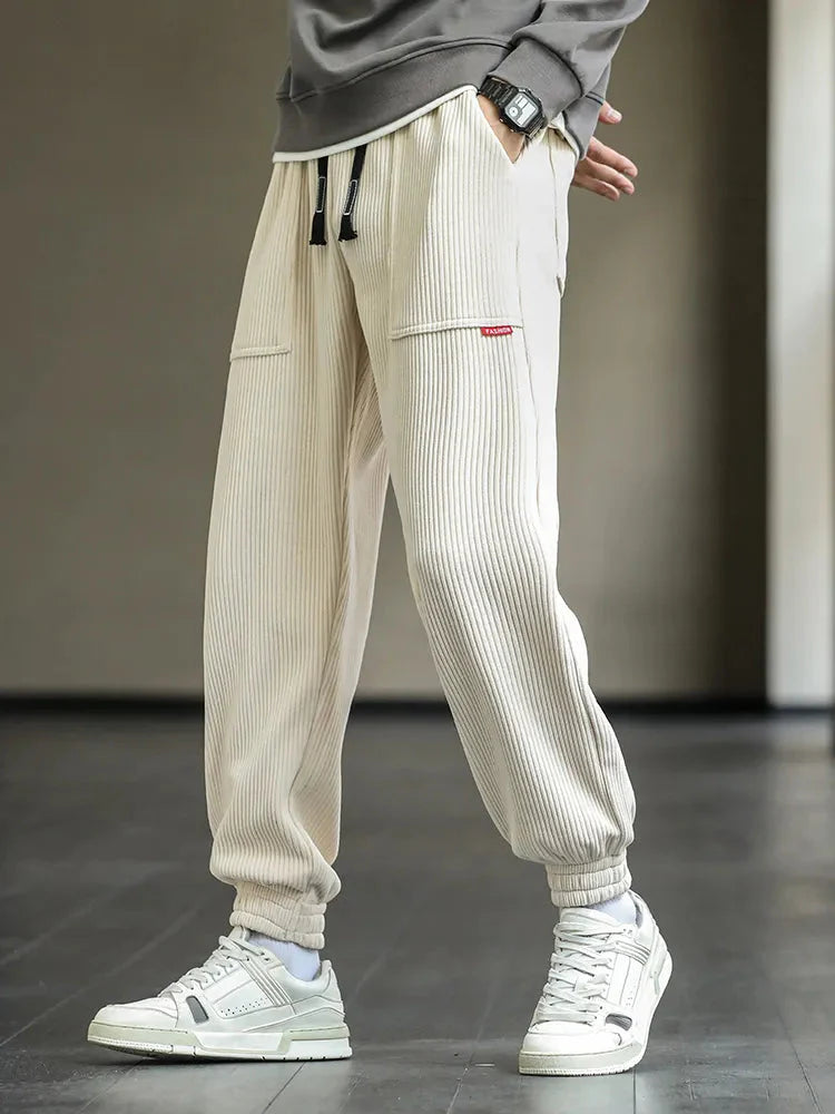 Jogger - Herren Drawstring Loose Fit Baggy Cordhosen-HauteBerlin