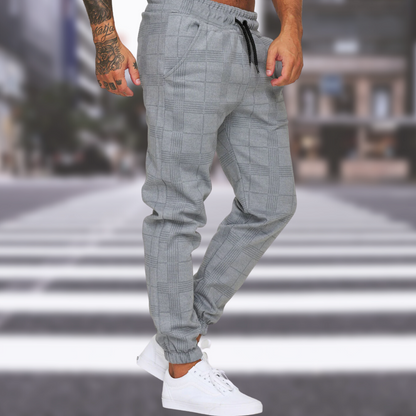 Jogger | Kordelzug | elastische Knöchel | karierte Hose | Herrenhose-HauteBerlin