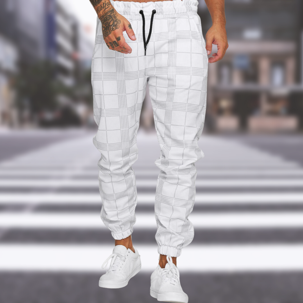 Jogger | Kordelzug | elastische Knöchel | karierte Hose | Herrenhose-HauteBerlin