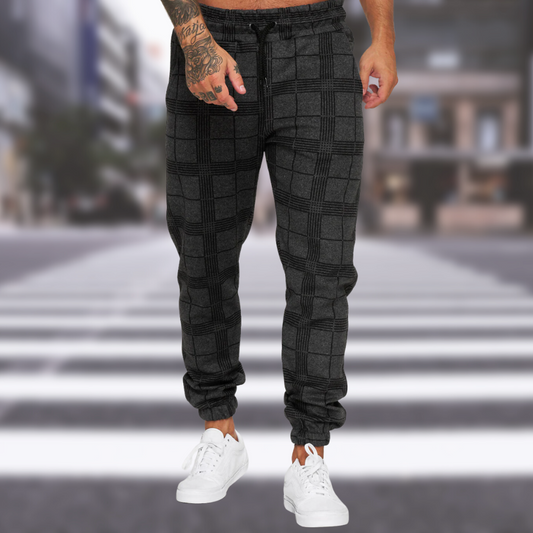 Jogger | Kordelzug | elastische Knöchel | karierte Hose | Herrenhose-HauteBerlin
