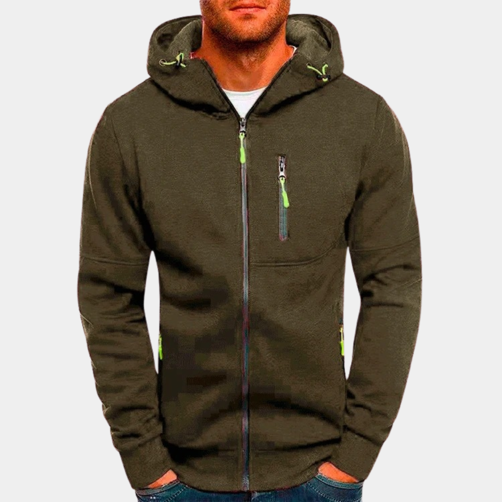Kapuzenjacke mit Reißverschluss | Warm | Taschen | Kapuzenjacke mit Reißverschluss | Herren-Kapuzenjacke-HauteBerlin