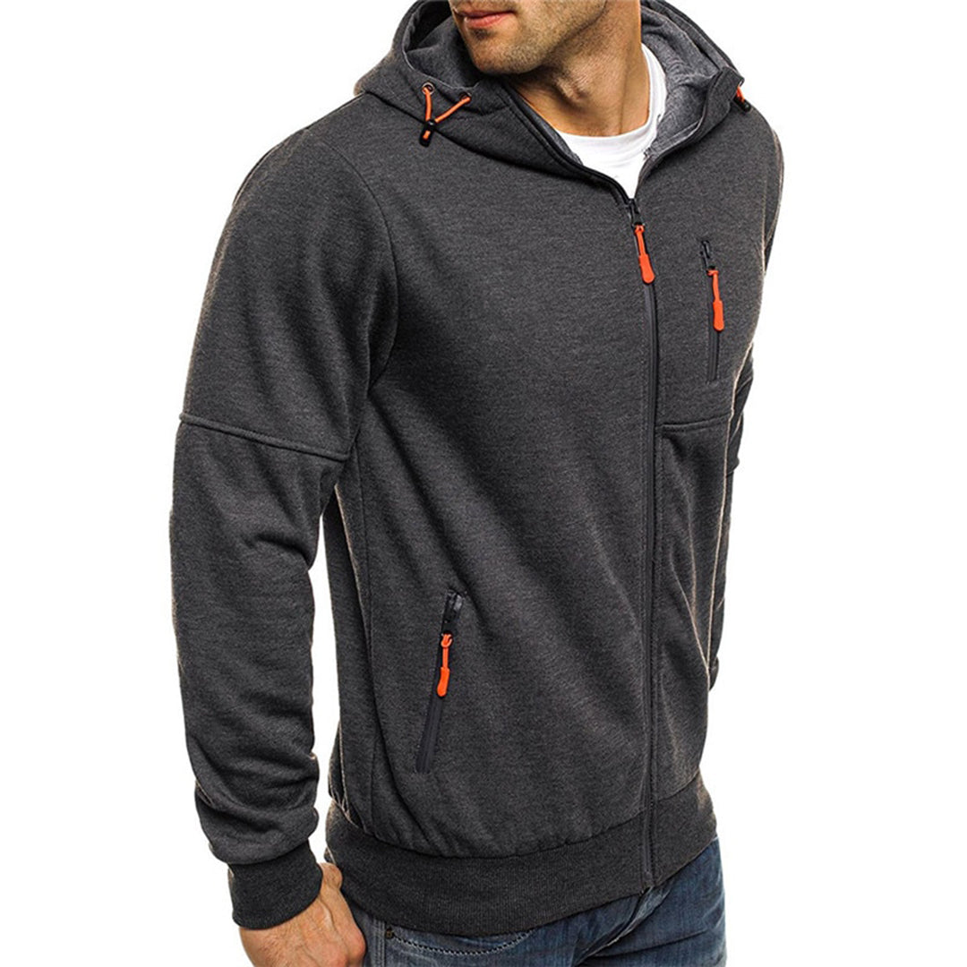 Kapuzenjacke mit Reißverschluss | Warm | Taschen | Kapuzenjacke mit Reißverschluss | Herren-Kapuzenjacke-HauteBerlin