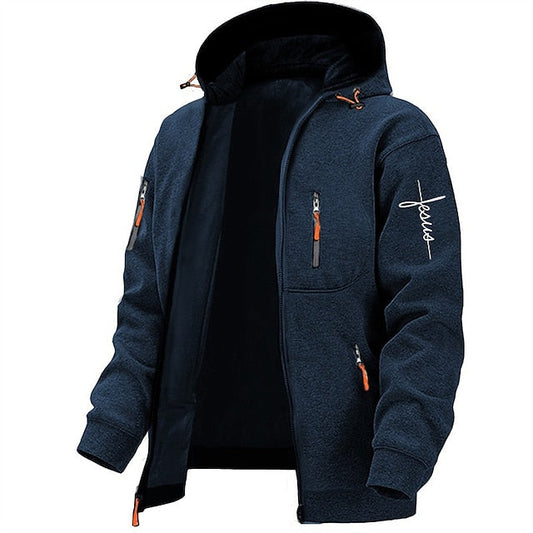 Kapuzenjacke mit Reißverschluss – Warme Fleece-Kapuzenjacke mit durchgehendem Reißverschluss für Herren-HauteBerlin