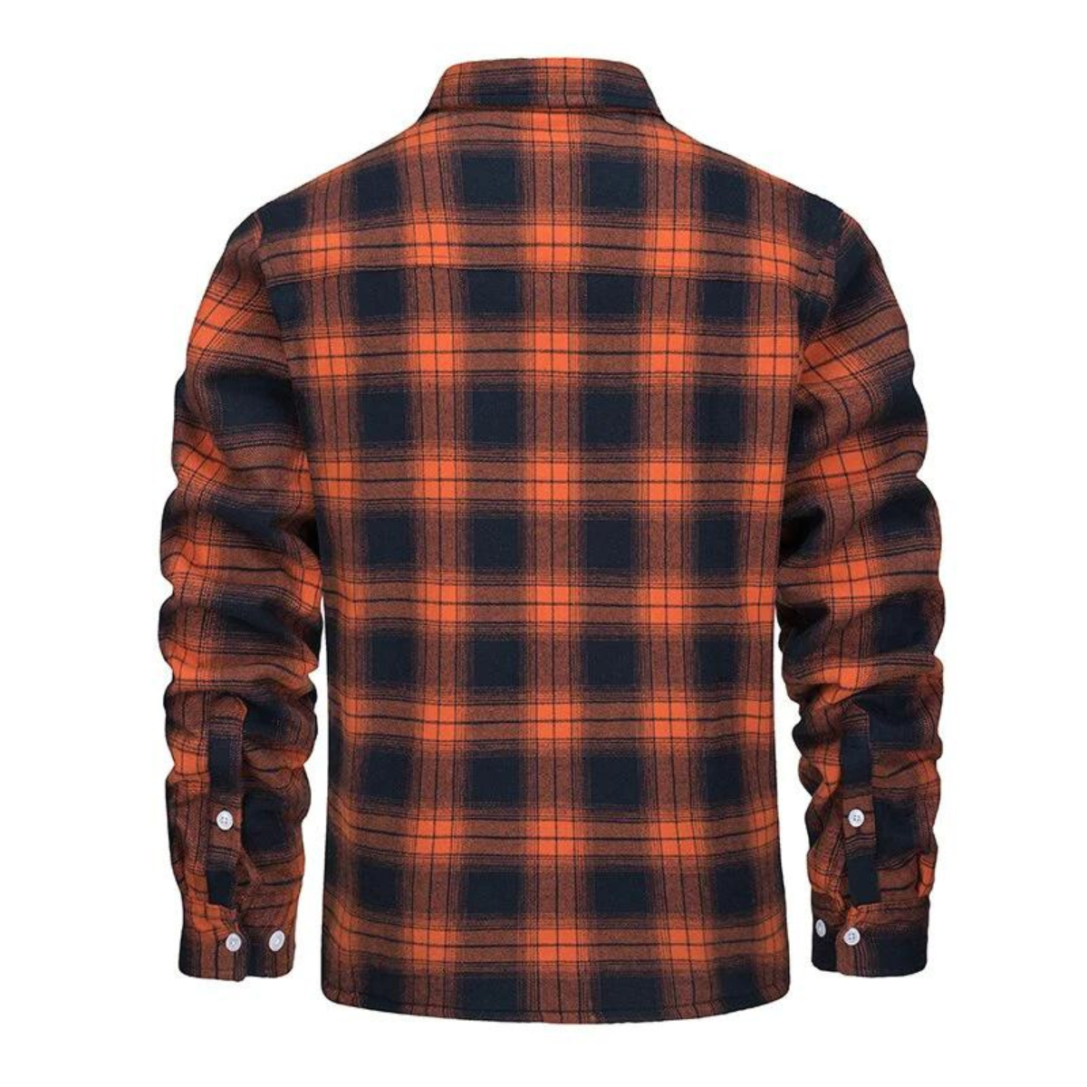 Karierte Jacke – Herren-Winter-Fleece-Jacke mit Sherpa-Futter und Knöpfen-HauteBerlin