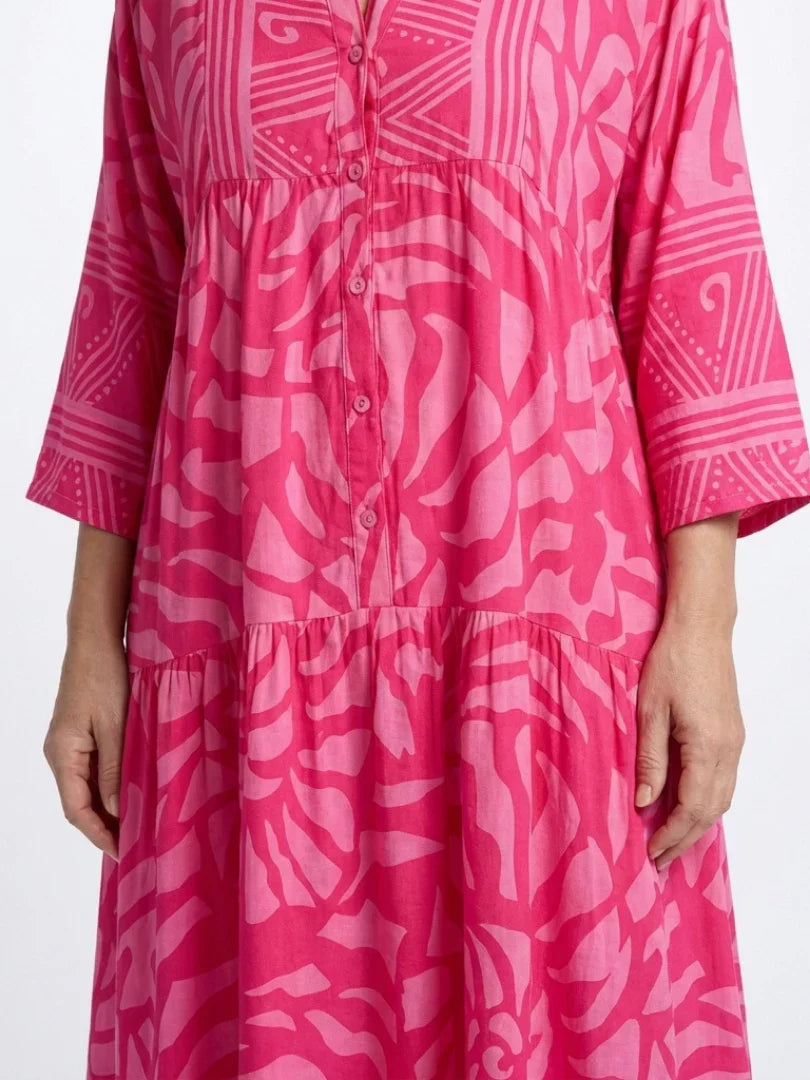 Kleid mit Knopfleiste | Langarm | Lockere Passform | Hemdkleid | Sommer-Maxikleid-HauteBerlin