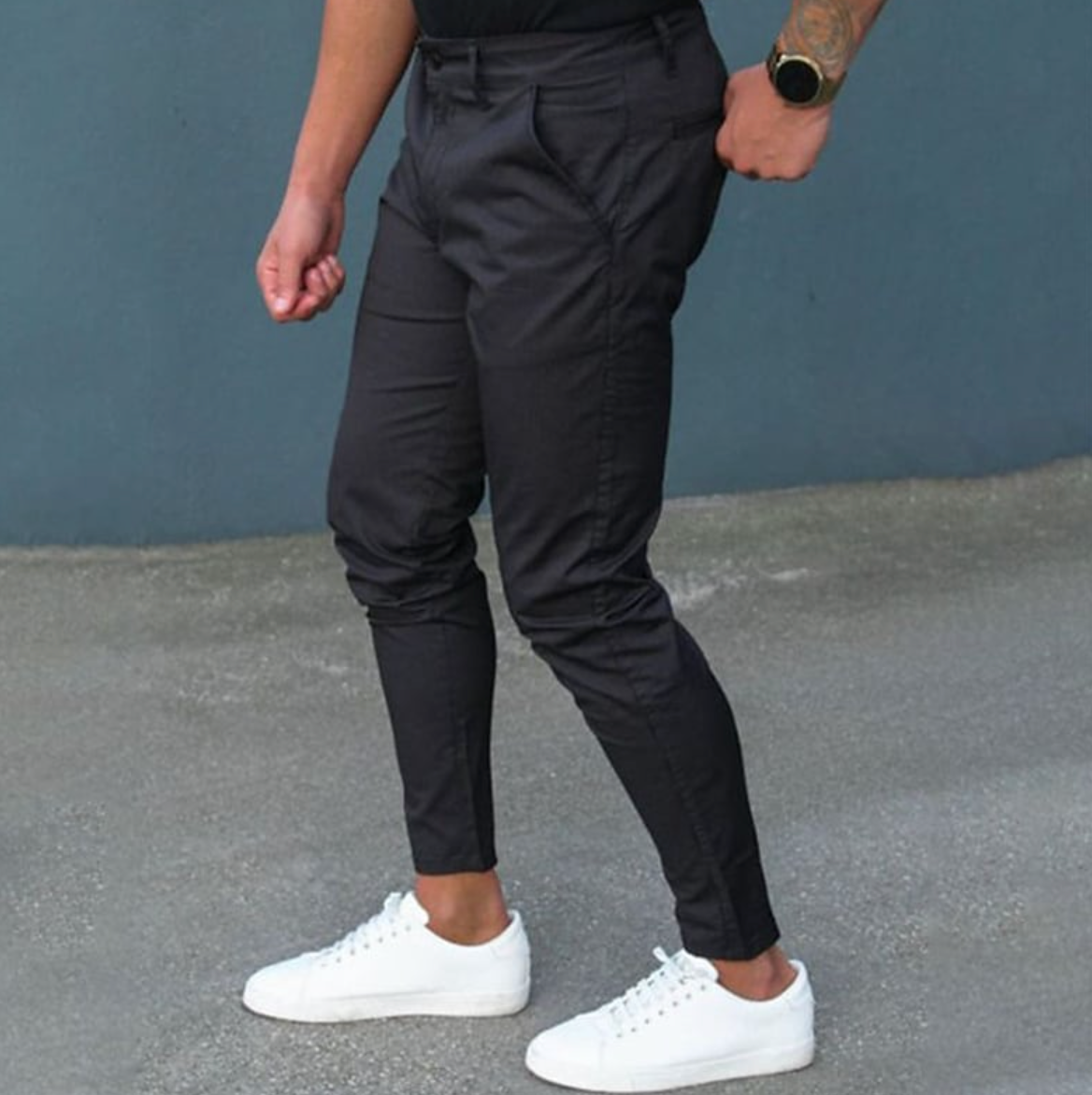 Kleiderhosen - Stylische Herren Stretch Slim Fit Chino Hose-HauteBerlin