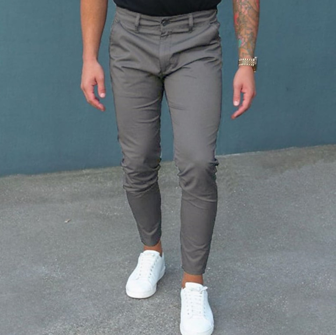 Kleiderhosen - Stylische Herren Stretch Slim Fit Chino Hose-HauteBerlin