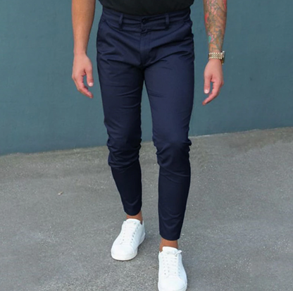 Kleiderhosen - Stylische Herren Stretch Slim Fit Chino Hose-HauteBerlin