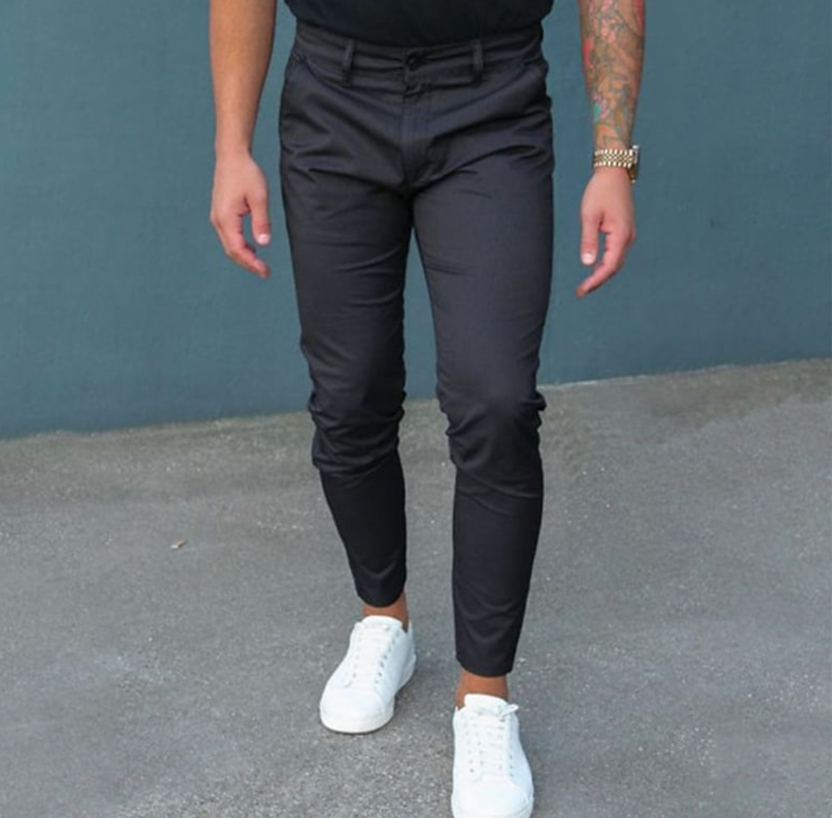 Kleiderhosen - Stylische Herren Stretch Slim Fit Chino Hose-HauteBerlin