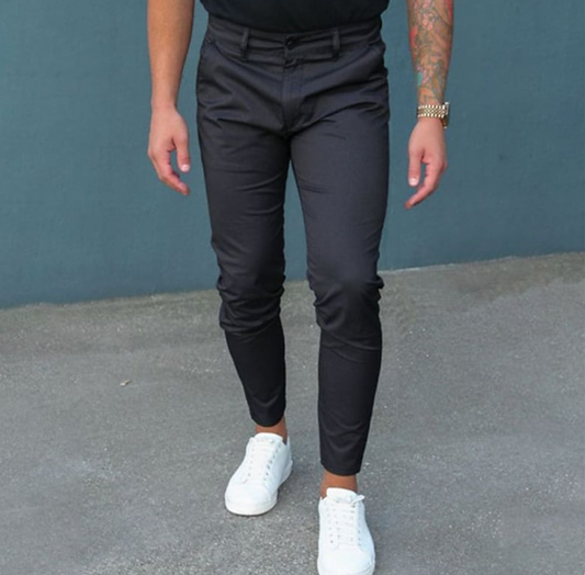 Kleiderhosen - Stylische Herren Stretch Slim Fit Chino Hose-HauteBerlin