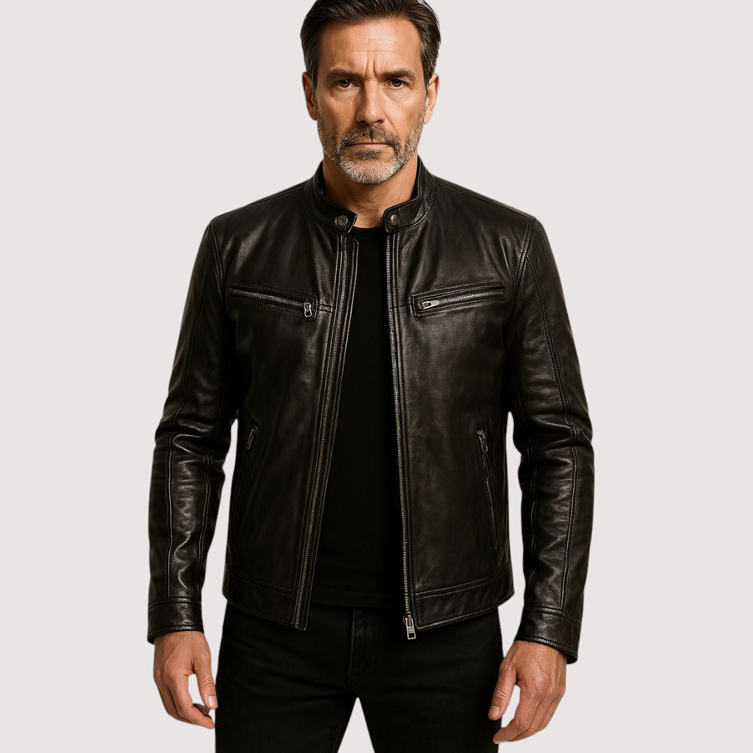 Kunstlederjacke - Regular Fit - Veganes Leder - Bikerjacke - Lederjacke für Männer-HauteBerlin