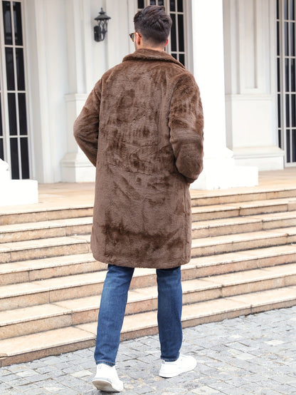 Kunstpelzmantel - Flauschiger mittellanger Kunstpelz-Wintermantel für Männer-HauteBerlin