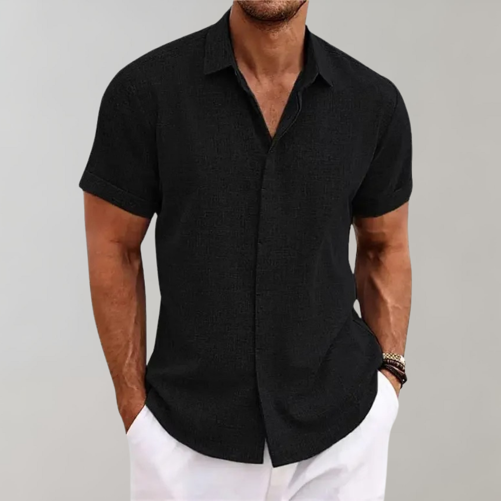 Kurzarmhemd - Leichtes Herren Poloshirt mit Umlegekragen und Knopfleiste-HauteBerlin