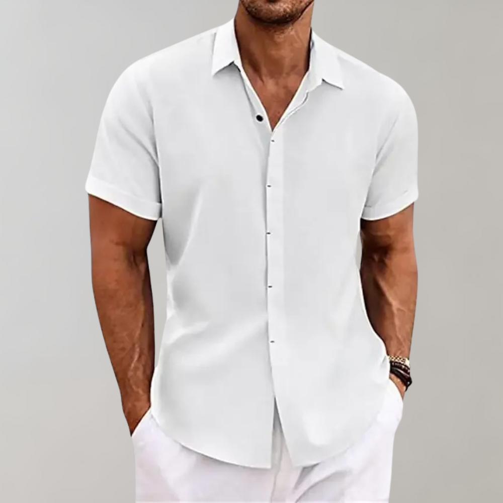 Kurzarmhemd - Leichtes Herren Poloshirt mit Umlegekragen und Knopfleiste-HauteBerlin