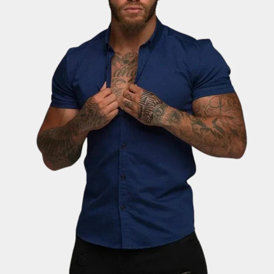 Kurzarmhemd | Slim Fit | Umlegekragen | Hemd mit Knöpfen | Herrenhemd-HauteBerlin