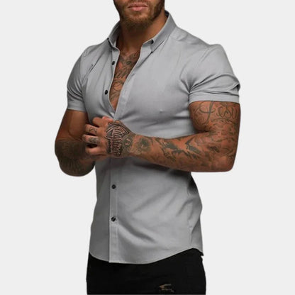 Kurzarmhemd | Slim Fit | Umlegekragen | Hemd mit Knöpfen | Herrenhemd-HauteBerlin