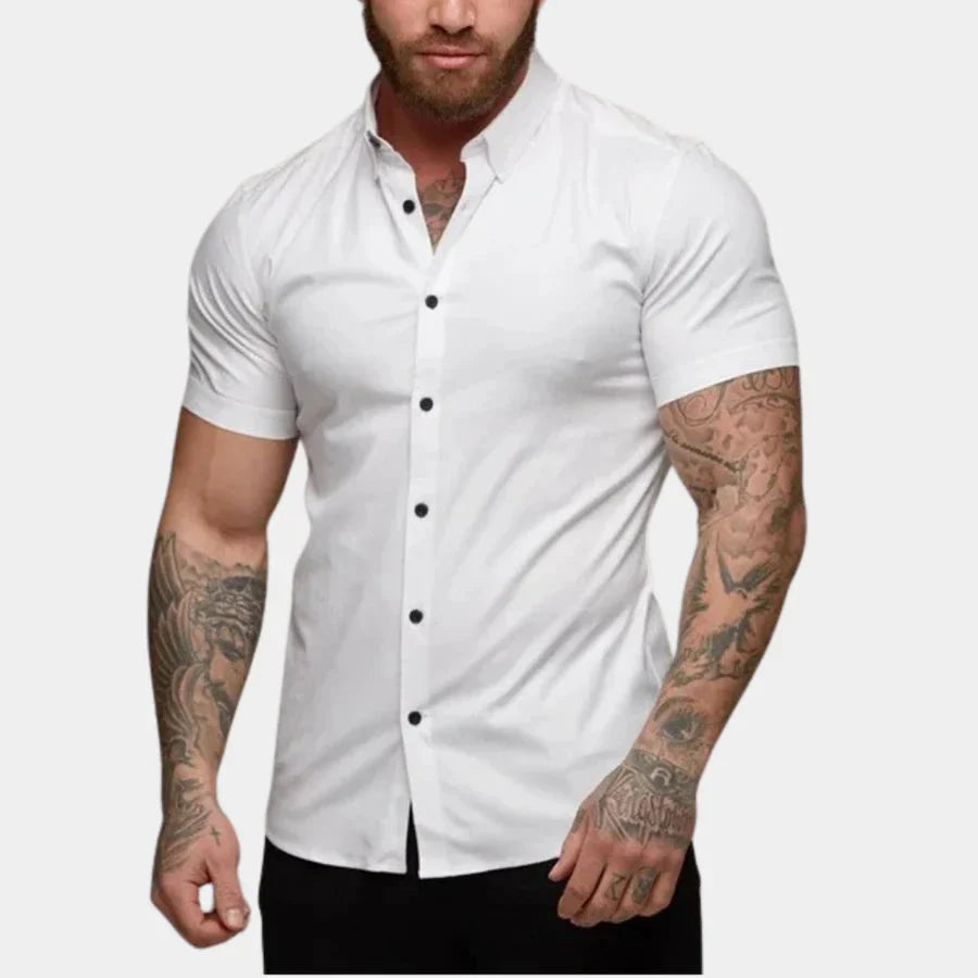 Kurzarmhemd | Slim Fit | Umlegekragen | Hemd mit Knöpfen | Herrenhemd-HauteBerlin