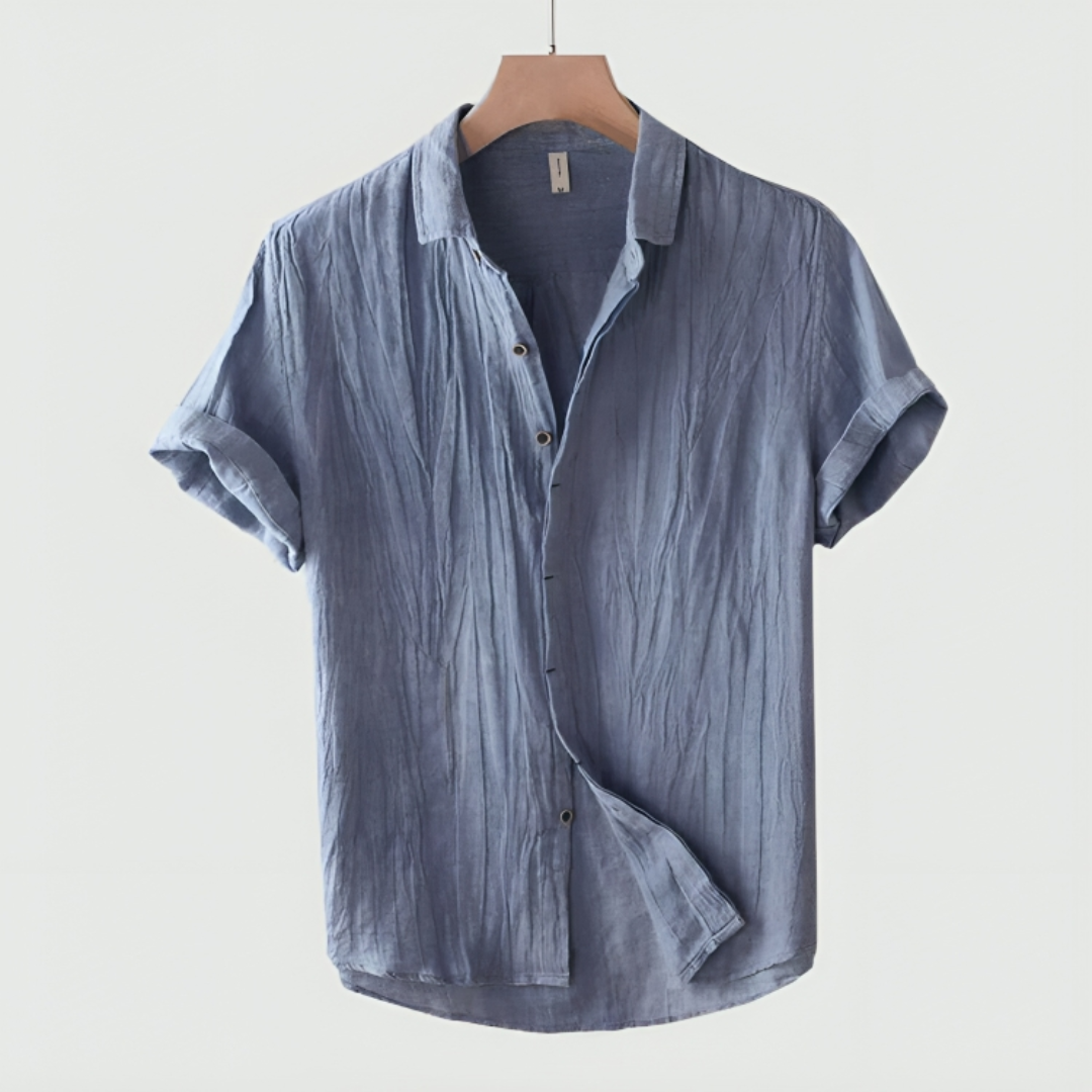 Kurzarmhemd – locker geschnitten – leicht – Button-down-Hemd – Herrenhemden-HauteBerlin