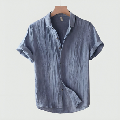 Kurzarmhemd – locker geschnitten – leicht – Button-down-Hemd – Herrenhemden-HauteBerlin
