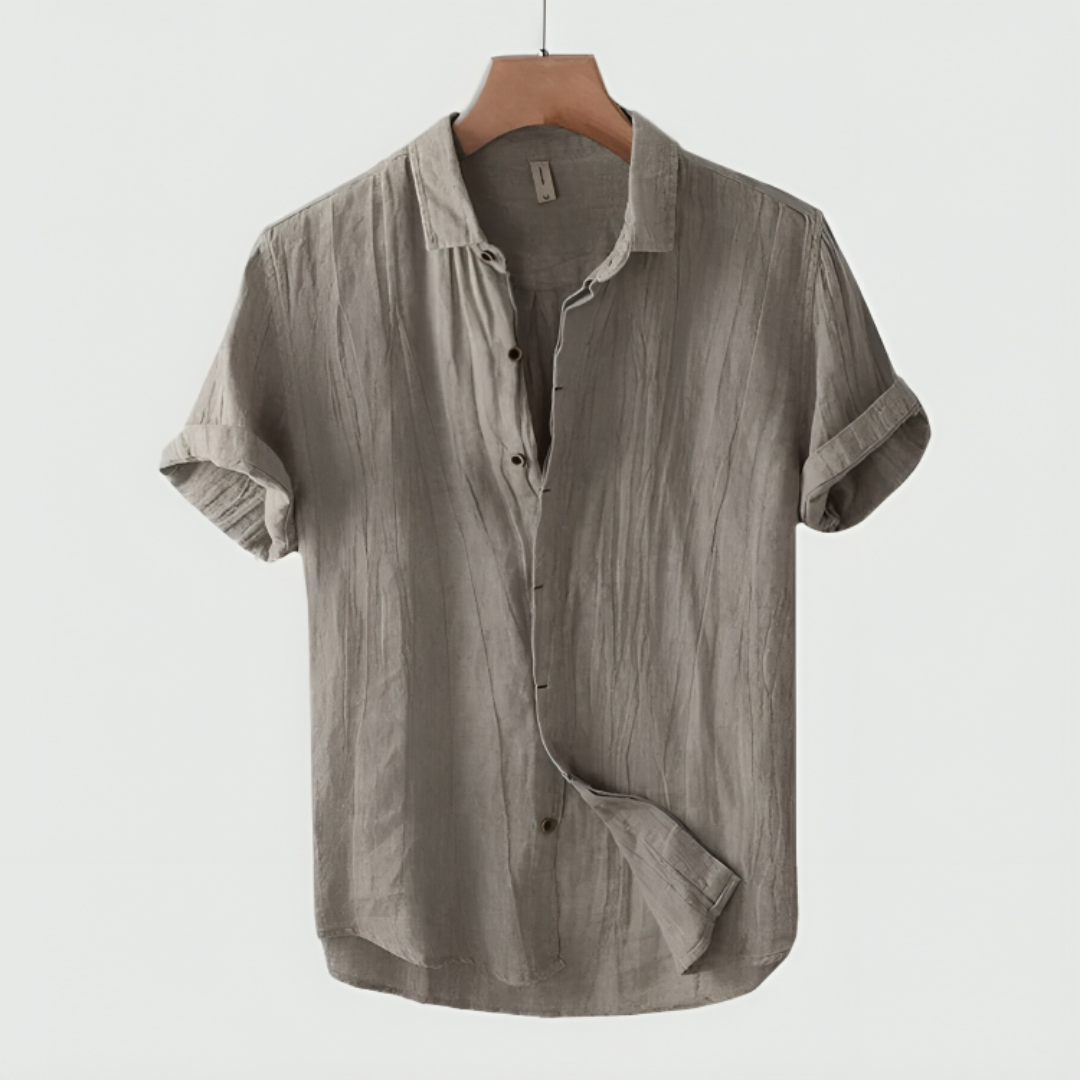 Kurzarmhemd – locker geschnitten – leicht – Button-down-Hemd – Herrenhemden-HauteBerlin