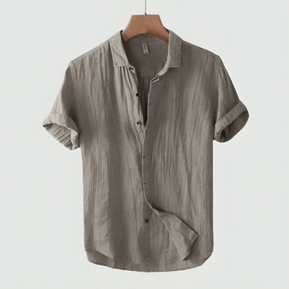 Kurzarmhemd – locker geschnitten – leicht – Button-down-Hemd – Herrenhemden-HauteBerlin