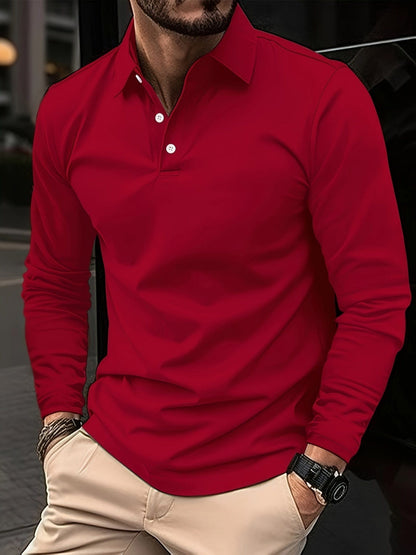 Langarm-Poloshirt – Poloshirt für Männer mit Kragen und Knopfleiste-HauteBerlin
