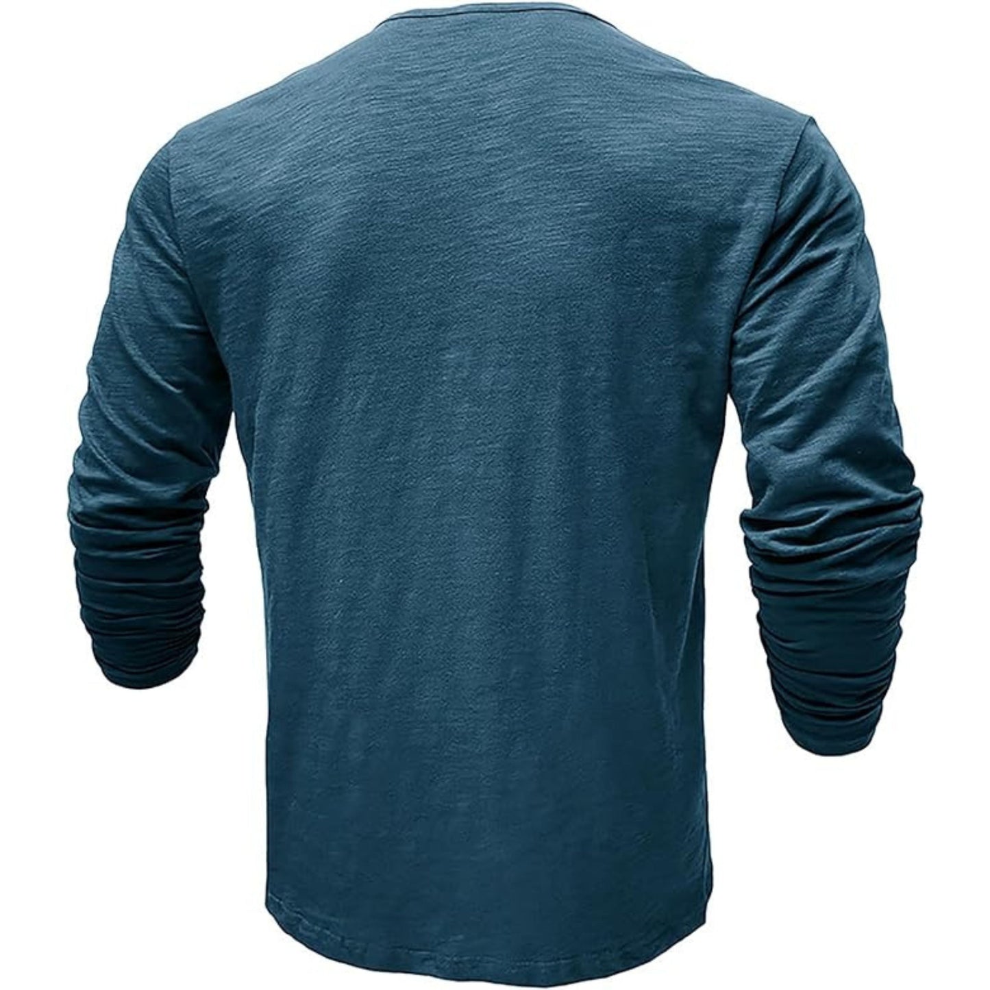 Langärmeliges T-Shirt - Herren Casual Plain Buttoned Up Henley Shirt-HauteBerlin