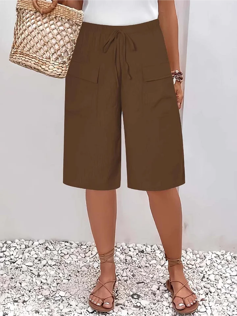Lange Shorts – Lässige, locker sitzende Caprihose für Damen-HauteBerlin