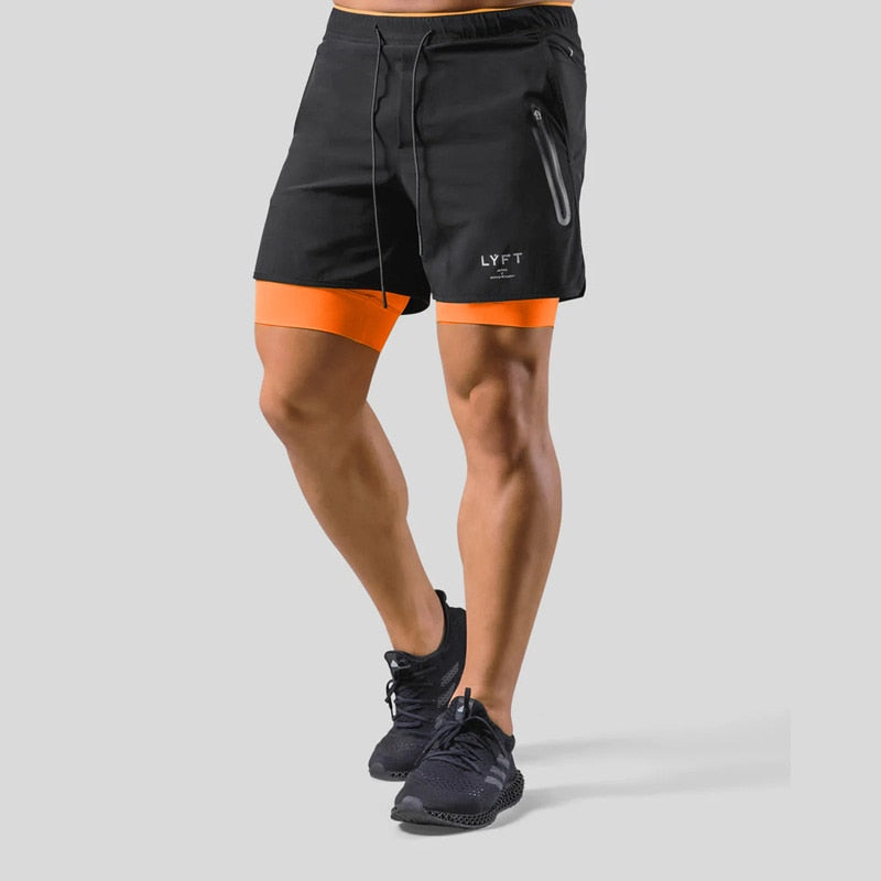 Laufshorts - Herren 2-in-1 Sport Gym Shorts mit Taschen-HauteBerlin