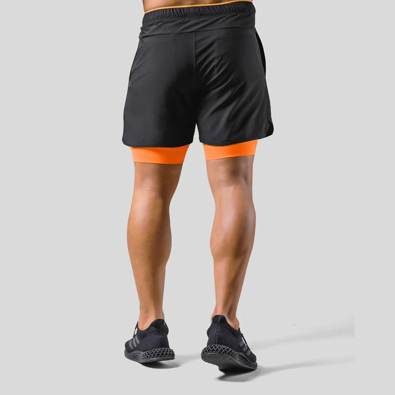 Laufshorts - Herren 2-in-1 Sport Gym Shorts mit Taschen-HauteBerlin